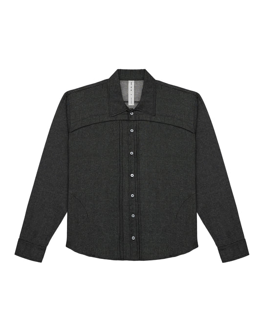 chambray pleats shirt