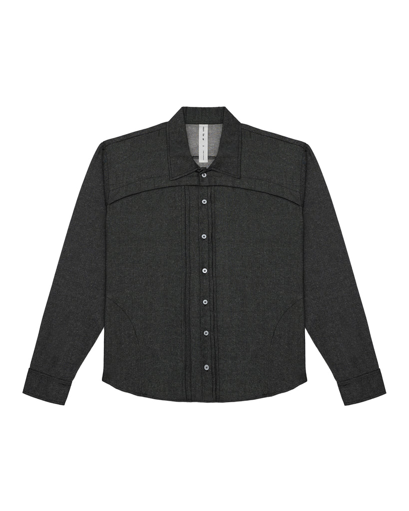 chambray pleats shirt